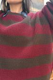 Buddie Stripe Knit Chocolate Burgundy /3=